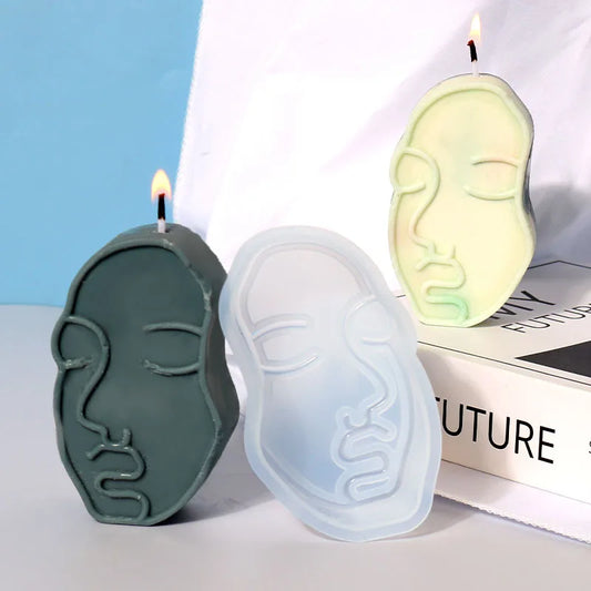 Nordic Abstract Human Face Silicone Candle Mold