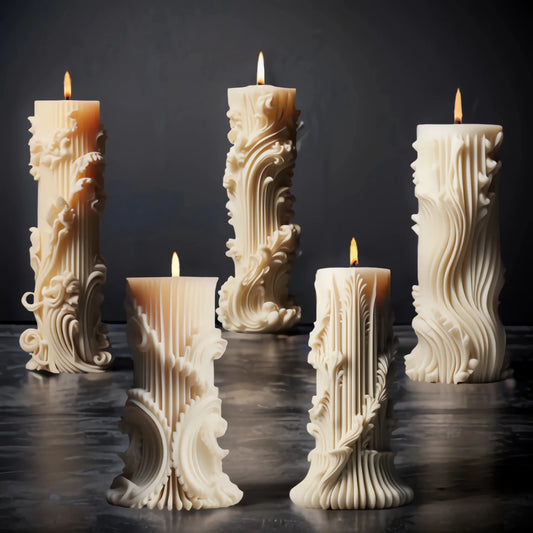 DIY Carved Cylindrical Candle Silicone Mold